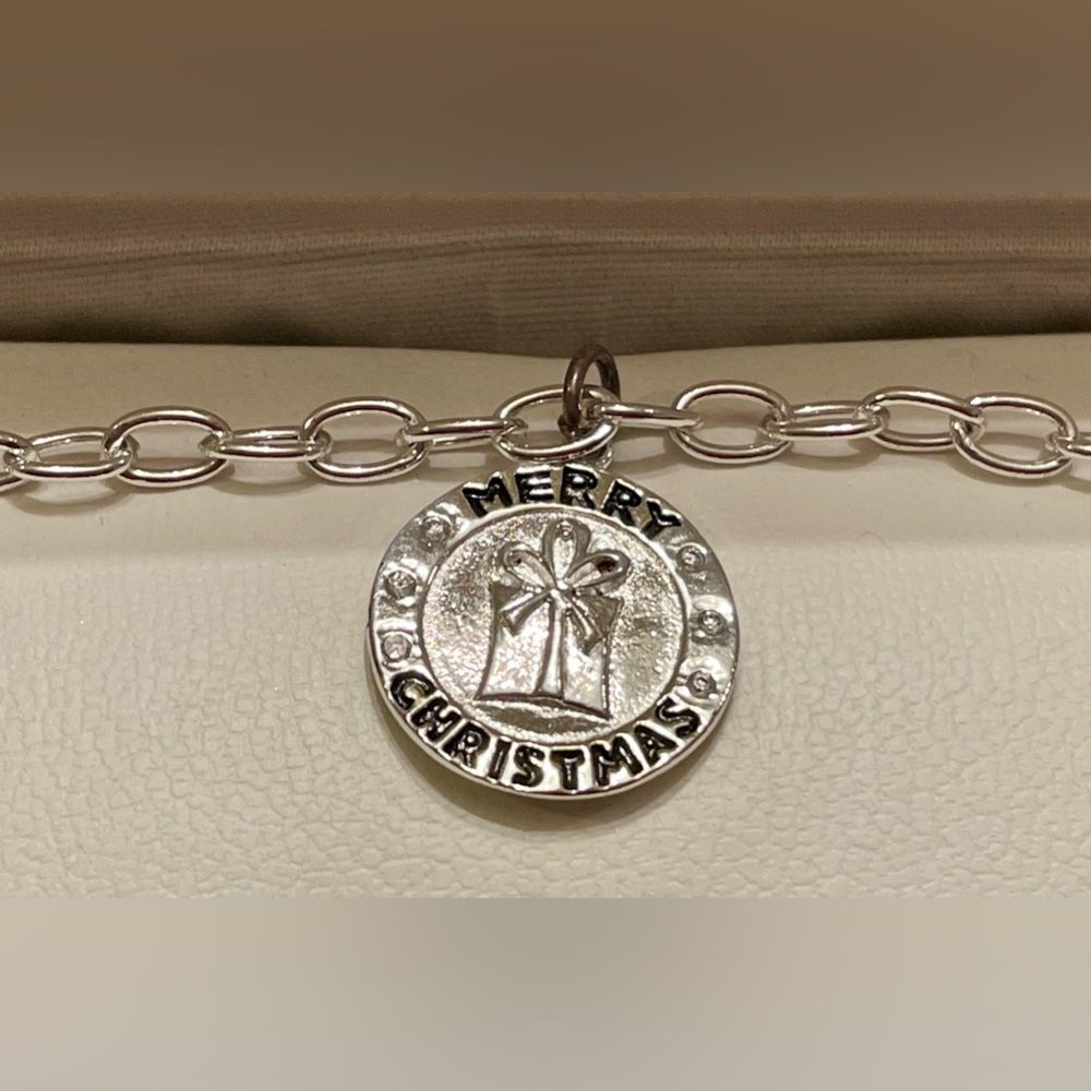 Kate Landry Sterling Silver Merry Christmas. Charm Bracelet - New in Box